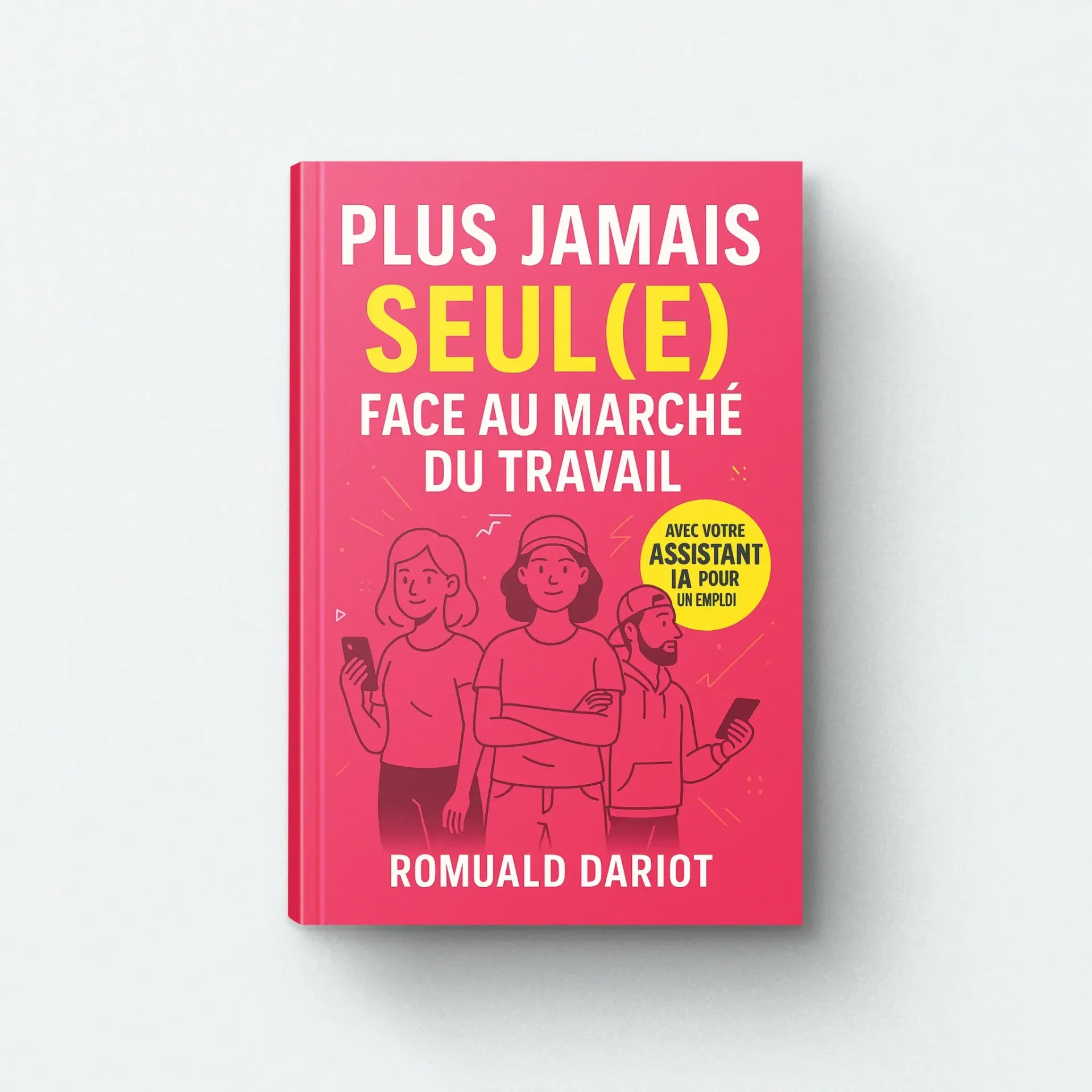 Mockup du livre Plus jamais seul(e) face au marché du travail posé sur un fond neutre